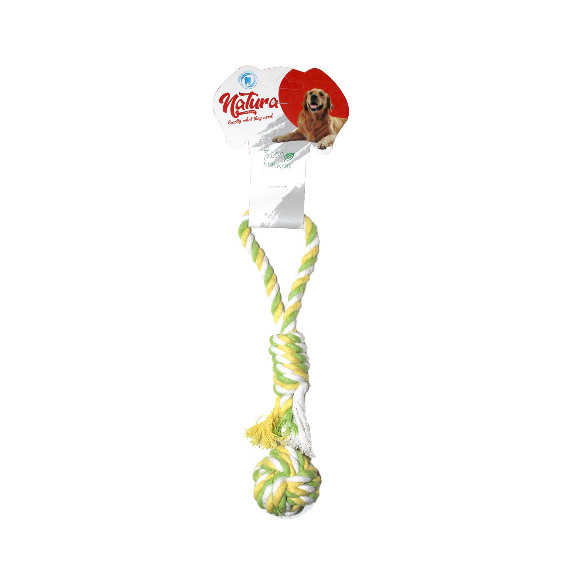 Natura Ball With Handle Dog Rope Toy