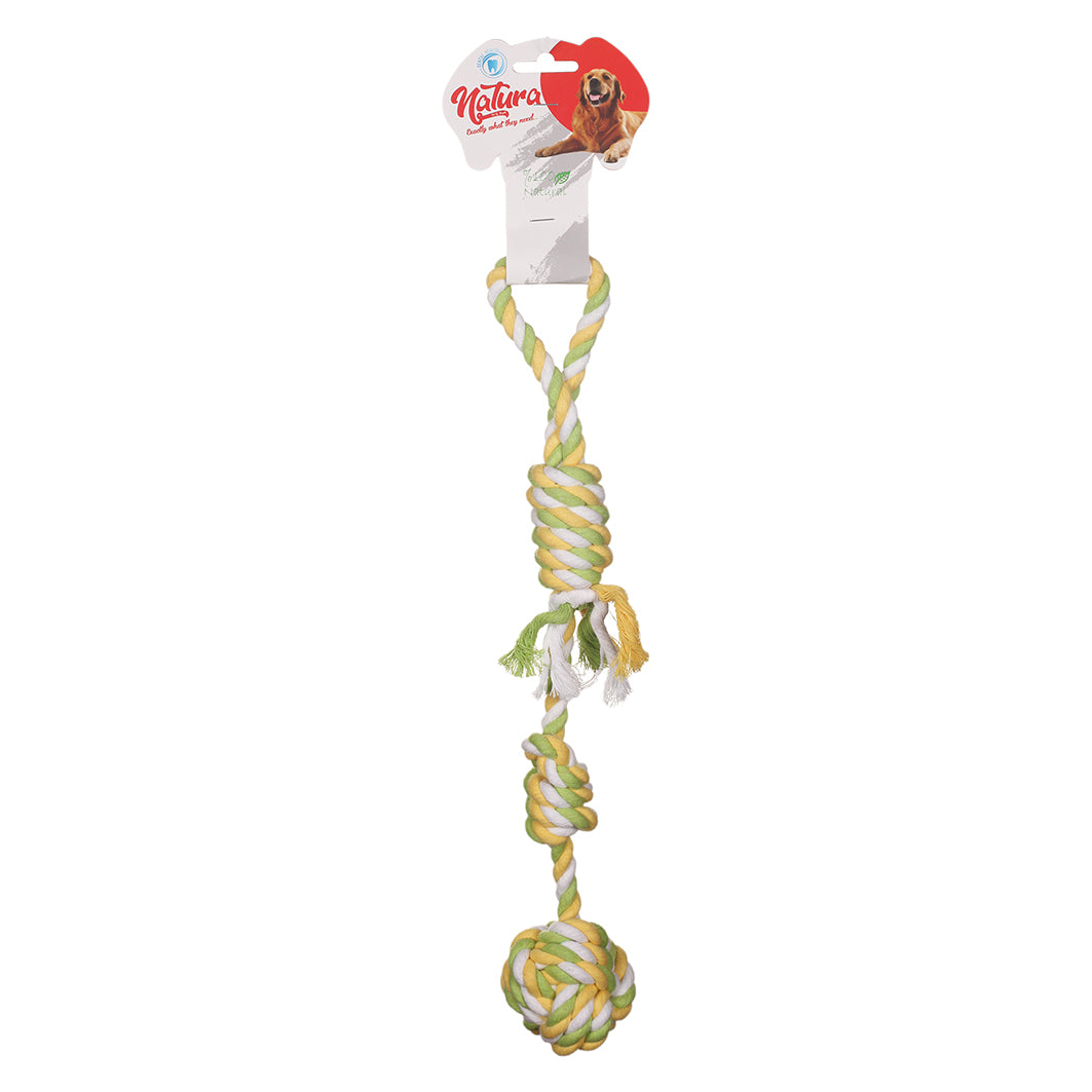 Natura Handle Knot Ball Dog Rope Toy