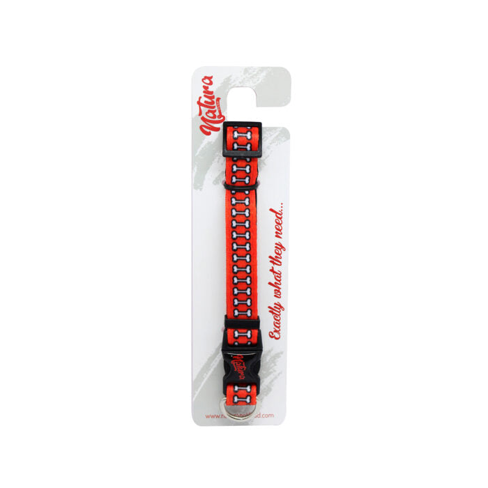 Natura Dog Collar Bone Red