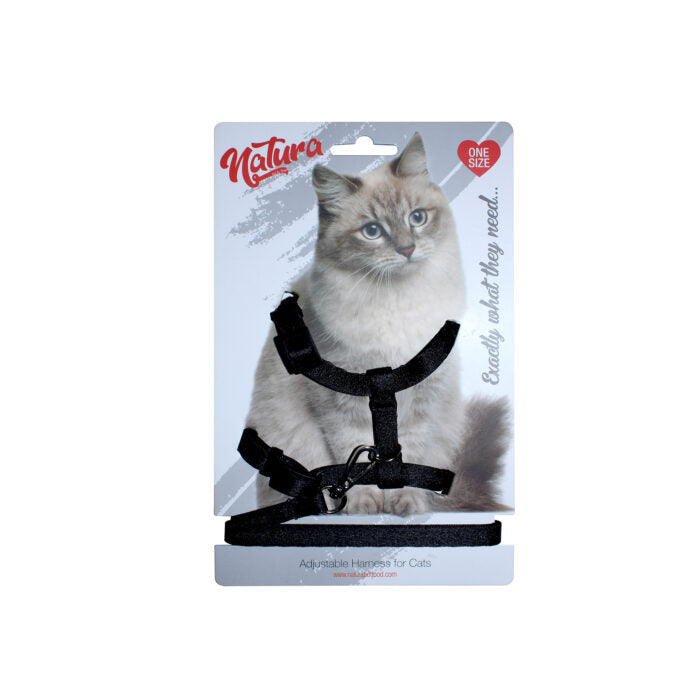 Natura Adult Cat Harness – Black