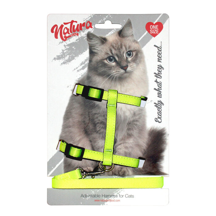 Natura Adult Cat Harness – Neon Lime